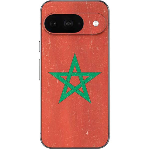 Morocco Flag Distressed Google Pixel 9 Skin
